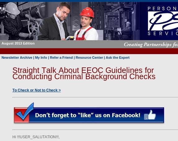 2013 EEOC Criminal Background Check Guidelines -- Are you in compliance?